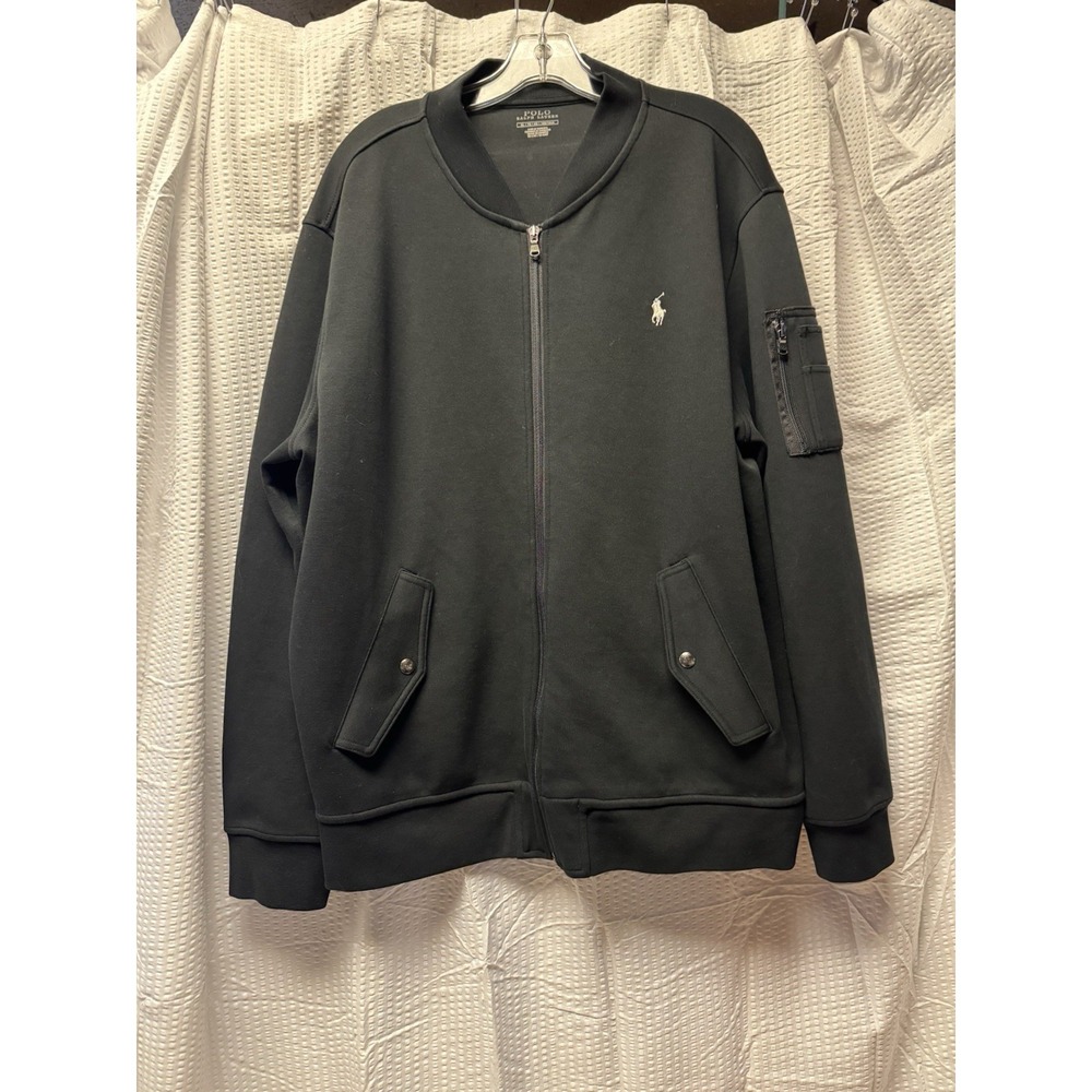 Polo Ralph Lauren Men's Double Knit Bomber Jacket Size XL Iconic Logo Full Zip